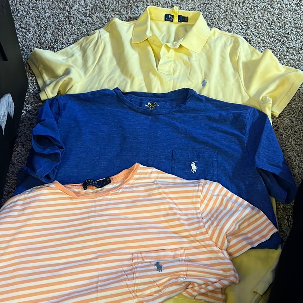 Ralph Lauren Polo/shirt bundle ALL size L. Dry cleaned. Great condition & deal.